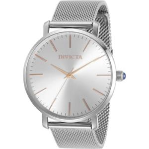 Angel Quartz Silver Dial Stainless Steel Watch