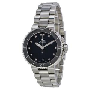 Aquis Date Black Diamond Dial Stainless Steel Watch 73376524194MB