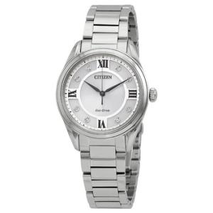 Arezzo EcoDrive Silver Dial Watch EM087058A