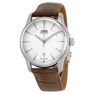 Artelier Date Silver Dial Brown Leather Watch 73376704051LS