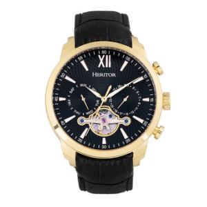 Arthur Automatic Black Dial Black Leather Watch HR7905