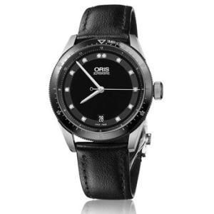 Artix GT Date Diamonds Black Dial Black Leather Watch 01 733 7671 449407 5 18 82FC