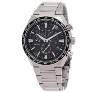 Attesa Perpetual Alarm World Time Chronograph Black Dial Watch CB596669E