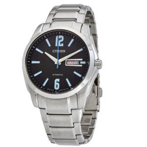Automatic DayDate Black Dial Stainless Steel Watch NH749055E