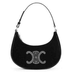 Ava Triomphe Strass Velvet Shoulder Bag