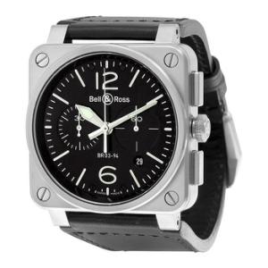 Aviation Automatic Black Dial Black Leather Watch BR0394BLSISCA