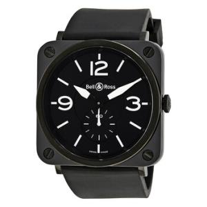 Aviation Black Dial Black Ceramic Case Watch BRSBLKCERRUBB