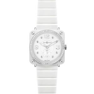 Aviation White Ceramic Diamond Watch BRSWHTCERTPHT