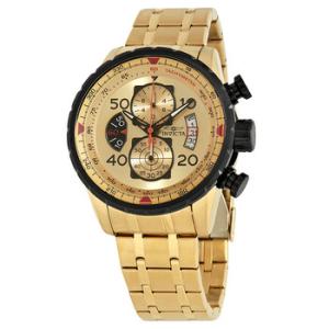 Aviator Chronograph Gold Dial Goldplated Watch