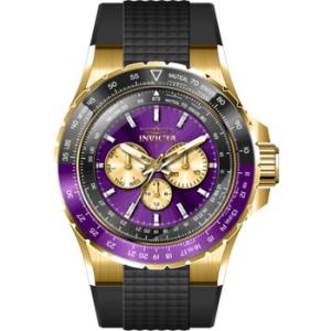 Aviator Date Day Quartz Purple Dial Watch