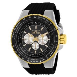 Aviator Quartz Black Dial Nautical Bezel Watch