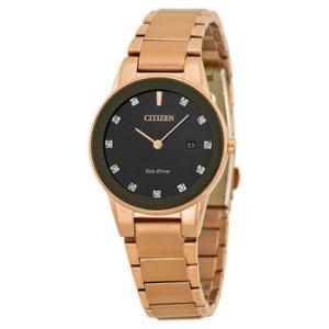 Axiom EcoDrive Black Diamond Dial Watch GA105859Q