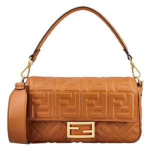 Baguette Embossed Logo Crossbody Bag