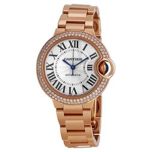 Ballon Bleu Silver Dial 18kt Rose Gold Diamond Watch WE902034