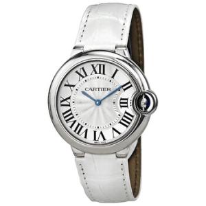 Ballon Bleu Silver Dial White Leather Watch W6920087