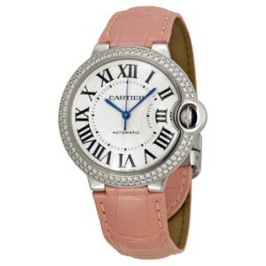Ballon Bleu de Cartier Silvered Opaline Dial 18kt White Gold Medium Watch WE900651