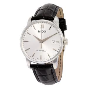 Baroncelli Silver Dial Black Leather Watch M0134101603100