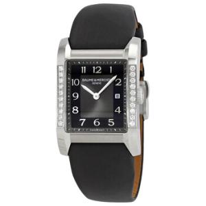 Baume and Mercier Hampton Milleis Black Dial Leather Watch