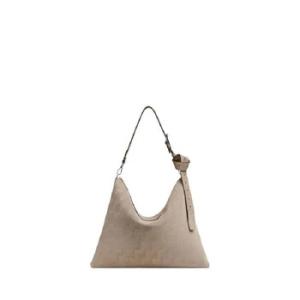 Beige After FF Suede Tote Bag