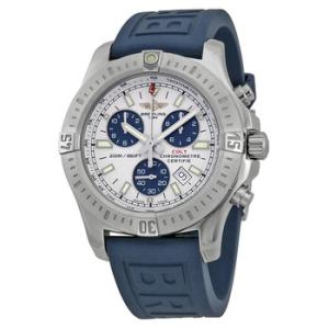 Beitling Colt Chronograph White Dial Blue Rubber Watch A7338811G790BLPT3