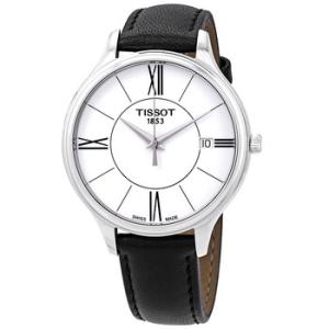 Bella Ora White Dial Black Leather Watch T1032101601800