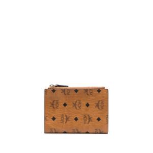Bifold Zip Card Wallet in Cognac Visetos Original