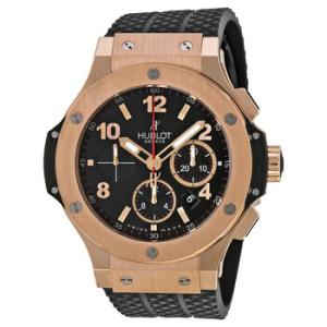 Big Bang 18kt Rose Gold Black Dial Black Rubber Watch 301PX130RX