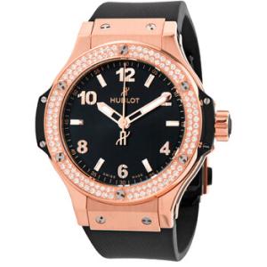 Big Bang 18kt Rose Gold Black Dial Black Rubber Watch 361.PX.1280.RX.1104