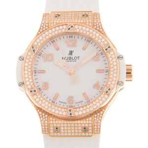 Big Bang White Dial Diamonds Rubber Watch 361.PE.2010.RW.1704