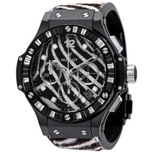 Big Bang Zebra Diamond Dial Black Ceramic Chronograph Watch 341CV7517VR1975