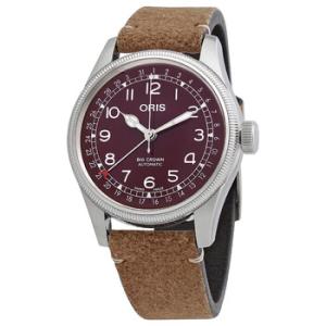 Big Crown Automatic Red Dial Brown Leather Watch 01 754 7741 406807 5 20