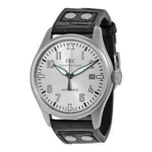 Big Pilot Son Watch Silver Dial Black Leather Watch IW325519