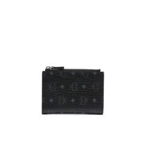 Black Bifold Zip Card Wallet in Visetos Original