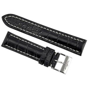 Black Crocodile Leather 22mm Strap 743P