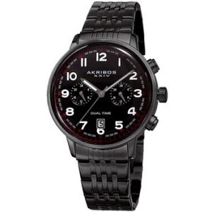 Black Dial Dual Time Watch AK942BK