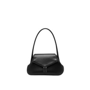 Black Gemini Leather Shoulder Bag