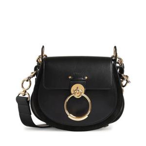 Black Leather And Suede Small Tess Bag