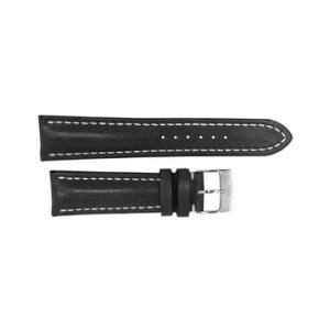 Black Leather Strap Stainless Steel Tang Buckle 1614mm