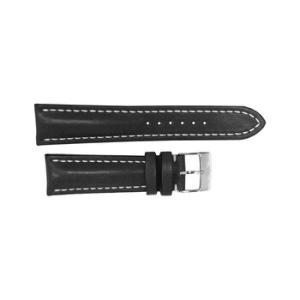 Black Leather Strap Stainless Steel Tang Buckle 18 mm  16mm