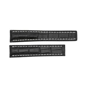 Black Leather Strap with White contrast Stitching 2018mm