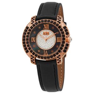 Black Mother of Pearl Dial Black Leather Watch BUR156BKR
