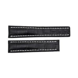 Black Watch Band Strap with White Contrast Stitching 2220mm
