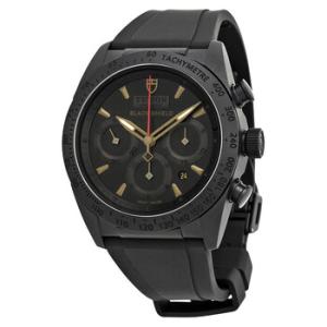 Blackshield Automatic Chronograph Black Dial Black Rubber Watch 42000CNBKRS