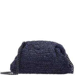 Blue Game Raffia Clutch Bag