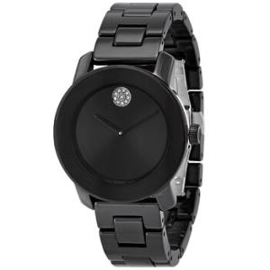 Bold Ceramic Quartz Black Dial Watch