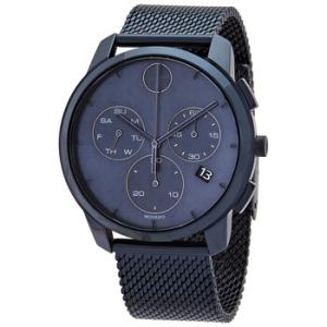 Bold Thin Chronograph Quartz Blue Dial Watch