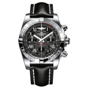 Braitling Chronomat 41 Black Dial Stainless Steel Watch AB014012BC04BKLD