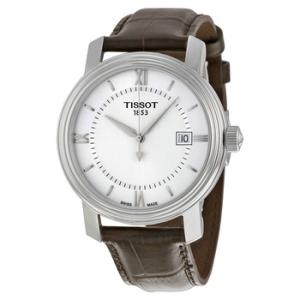 Bridgeport Quartz Silver Dial Brown Leather Watch T0974101603800