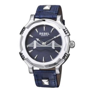 Brooklyn Bridge Blue Dial Blue Leather Watch RB1024041