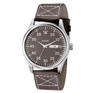 Brown Dial Brown Leather Watch AS8074BK